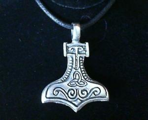 Thor's Hammer Pewter Pendant Necklace - Mjolnir