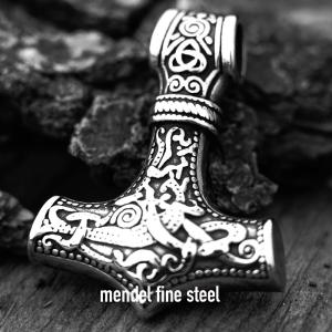 Viking Thor's Raven Mjolnir Pendant Necklace 30 Inch