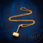 Thor's Hammer Pendant Necklace in Silver and Gold