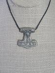 Viking Thor's Hammer Pendant Necklace in Pewter