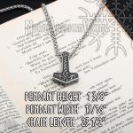 Mjolnir Thor's Hammer Stainless Steel Pendant Necklace