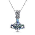 Thor Mjolnir Hammer Pendant Necklace in Silver