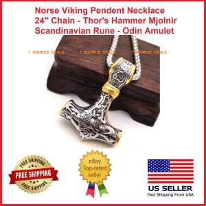 Men's Thor Mjolnir Viking Pendant Necklace