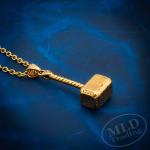 Thor's Hammer Pendant Necklace in Silver and Gold