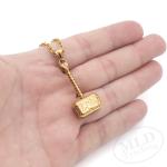 Thor's Hammer Pendant Necklace in Silver and Gold