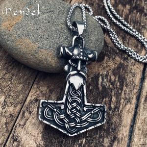 Stainless Steel Viking Thor’s Hammer Pendant Necklace