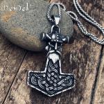 Stainless Steel Viking Thor’s Hammer Pendant Necklace