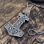 Stainless Steel Viking Thor’s Hammer Pendant Necklace