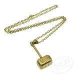 Thor's Hammer Pendant Necklace in Silver and Gold