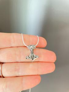 Viking Thor's Hammer Mjolnir Sterling Silver Necklace