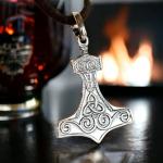Sterling Silver Thor's Hammer Necklace - Mjolnir Pendant