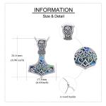 Thor Mjolnir Hammer Pendant Necklace in Silver