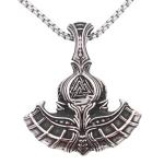 Men's Silver Viking Mjolnir Pendant Necklace