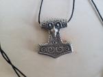 Double-Sided Pewter Thor's Hammer Pendant Necklace