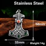 Men's Stainless Steel Viking Thor's Hammer Necklace