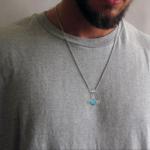 Viking Thor Hammer Necklace with Turquoise Charm