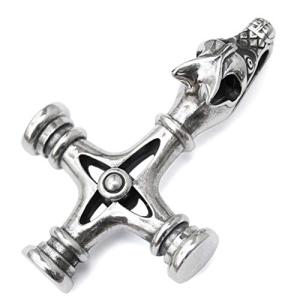 Viking Wolf Cross Necklace in 925 Silver