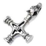 Viking Wolf Cross Necklace in 925 Silver