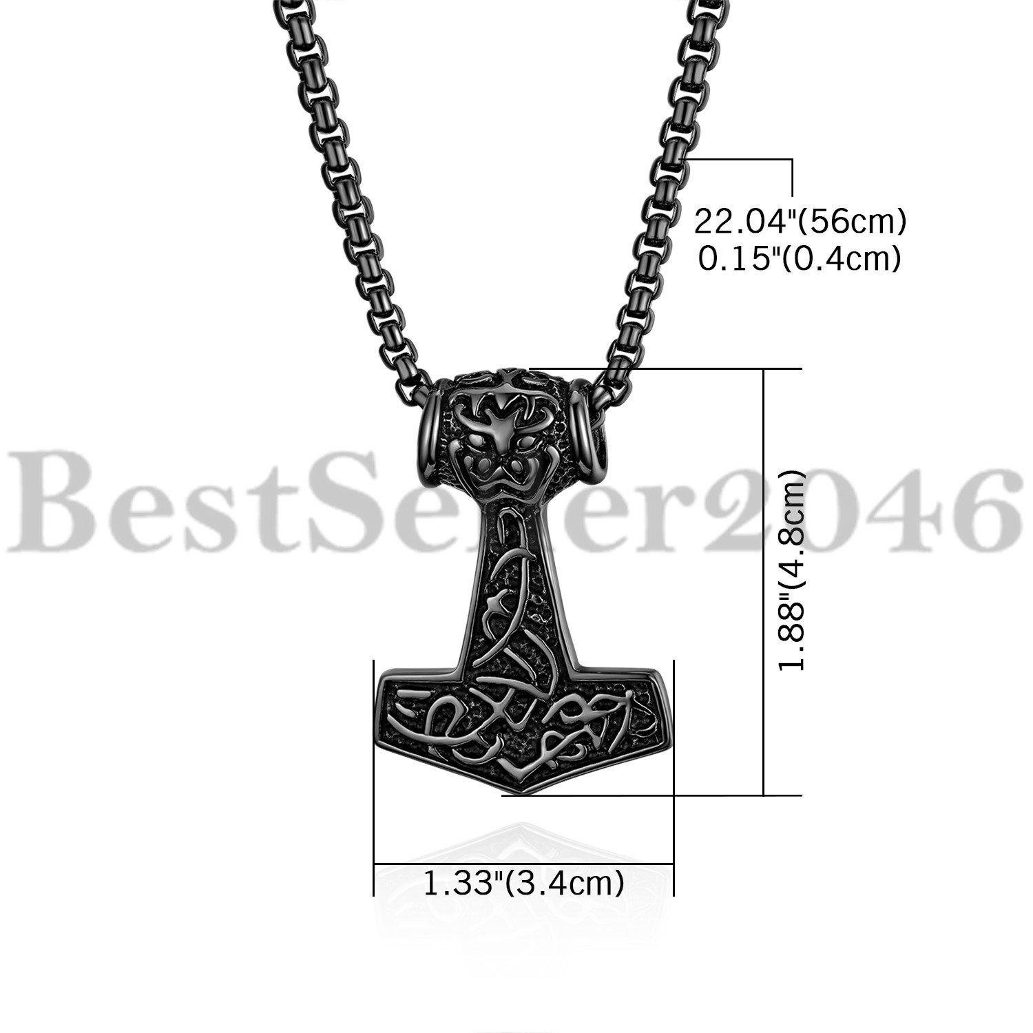 Large Viking Thor's Hammer Necklace for Men