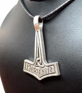 Viking Thor Mjolnir Hammer Rune Pendant Necklace