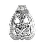 Sterling Silver Thor Mjolnir Dragon Pendant
