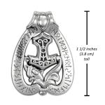 Sterling Silver Thor Mjolnir Dragon Pendant