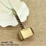 Gold Thor's Hammer Mjölnir Necklace with Chain