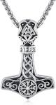 Sterling Silver Thor Hammer Necklace for Men