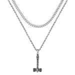 Men's Viking Thor's Hammer Mjolnir Pendant Necklace