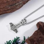 Sterling Silver Thor Hammer Necklace for Men
