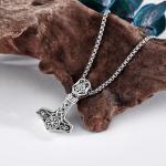 Sterling Silver Thor Hammer Necklace for Men