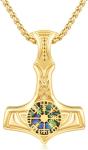 Gold Plated Viking Thor's Hammer Pendant Necklace