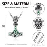 Men's 925 Sterling Silver Thor's Hammer Necklace
