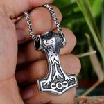 Viking Thor Hammer Pendant Necklace for Men