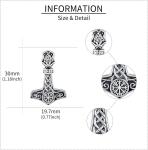 Sterling Silver Thor Hammer Necklace for Men