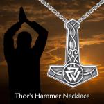 Mjolnir Thor's Hammer Pendant Necklace in Silver