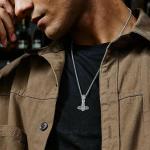 Sterling Silver Thor Hammer Necklace for Men