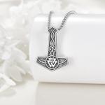 Mjolnir Thor's Hammer Pendant Necklace in Silver