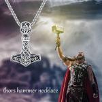 Sterling Silver Thor Hammer Necklace for Men