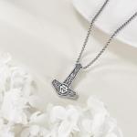 Mjolnir Thor's Hammer Pendant Necklace in Silver