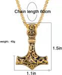 Viking Mjolnir Hammer Pendant Necklace