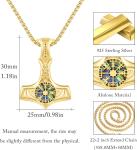 Gold Plated Viking Thor's Hammer Pendant Necklace