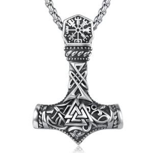 Viking Thor Hammer Necklace in Sterling Silver