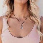 Thor Hammer Skull Pendant Necklace in Sterling Silver