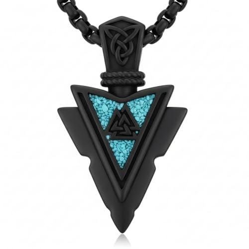 Black Viking Arrow Urn Necklace in Sterling Silver