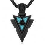 Black Viking Arrow Urn Necklace in Sterling Silver