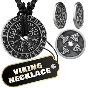 Double-Sided Viking Necklace with Norse Symbols