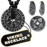 Double-Sided Viking Necklace with Norse Symbols