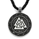 Men's Viking Talisman Necklace with Mjolnir and Wolf