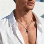 Black Viking Arrow Urn Necklace in Sterling Silver